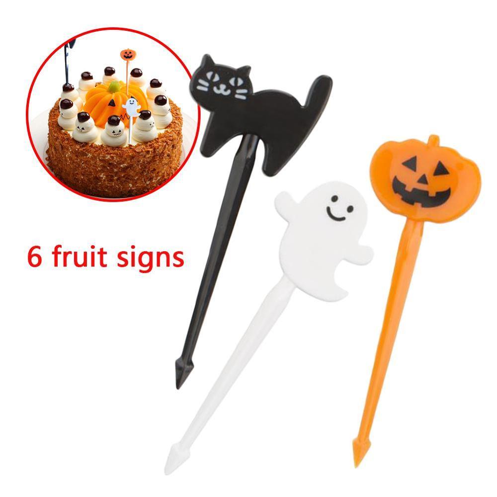 6 uds. Accesorio de decoración de almuerzo Bento, selección de comida, decoración de Halloween
