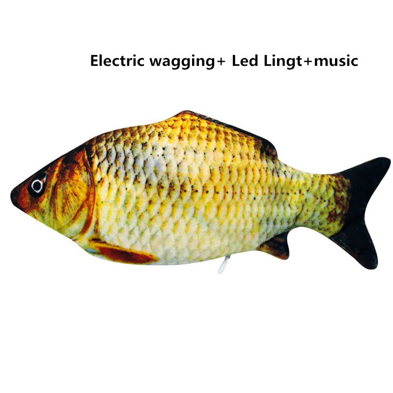 Kattleksak elektrisk viftande fisk rörlig fisk floppande fisk dansande fisk viftande simulering elektrisk för kattunge 30cm: Armégrön