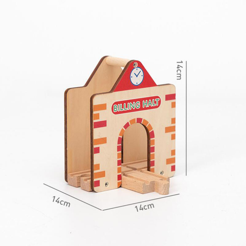 Houten Trein Station Auto Garage Speelgoed Beuken Houten Track Railway Bridge Fit Biro Alle Merken Houten Spoor Speelgoed Voor Kinderen