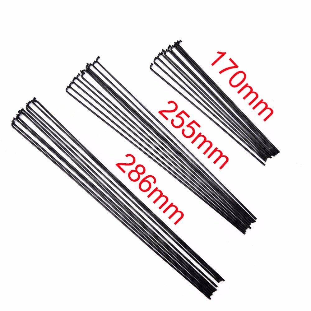 10 st/pack cykel ekrar för cykel  + 12mm nipplar längd 170 ~ 286mm stålekrar