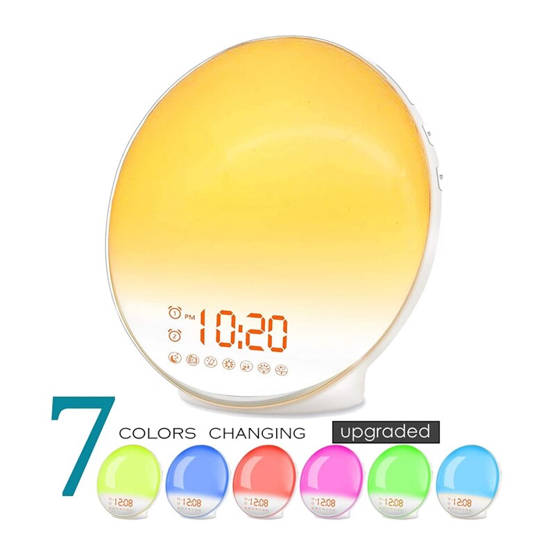 Wake Up Light Sunrise Alarm Clock for Kids, Heavy Sleepers, Bedroom, with Sunrise Simulation, Sleep Aid, Dual Alarms