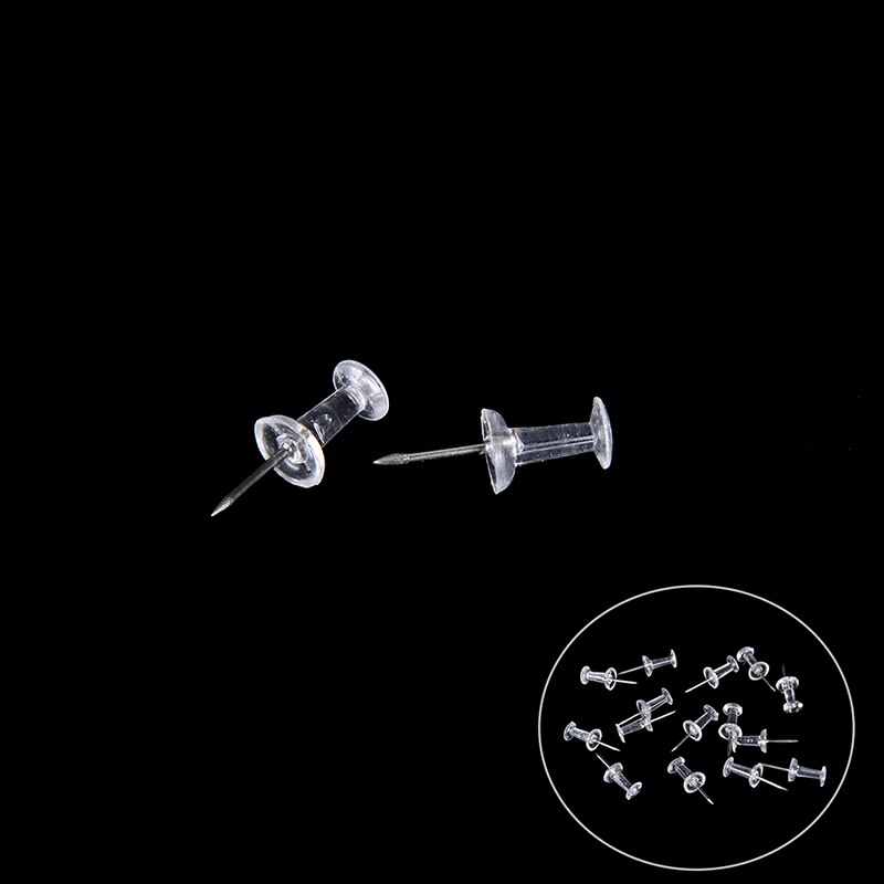 High 40 Pcs Transparent Push Pins Notice Board Map Thumb Tacks Point Bulletin