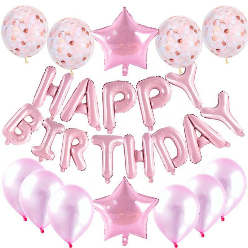 Birthday Balloons Set Foil Latex Balloons Birthday Party Decoration Kid Children Girlfriend Wife Happy Birthday Letters Supplies