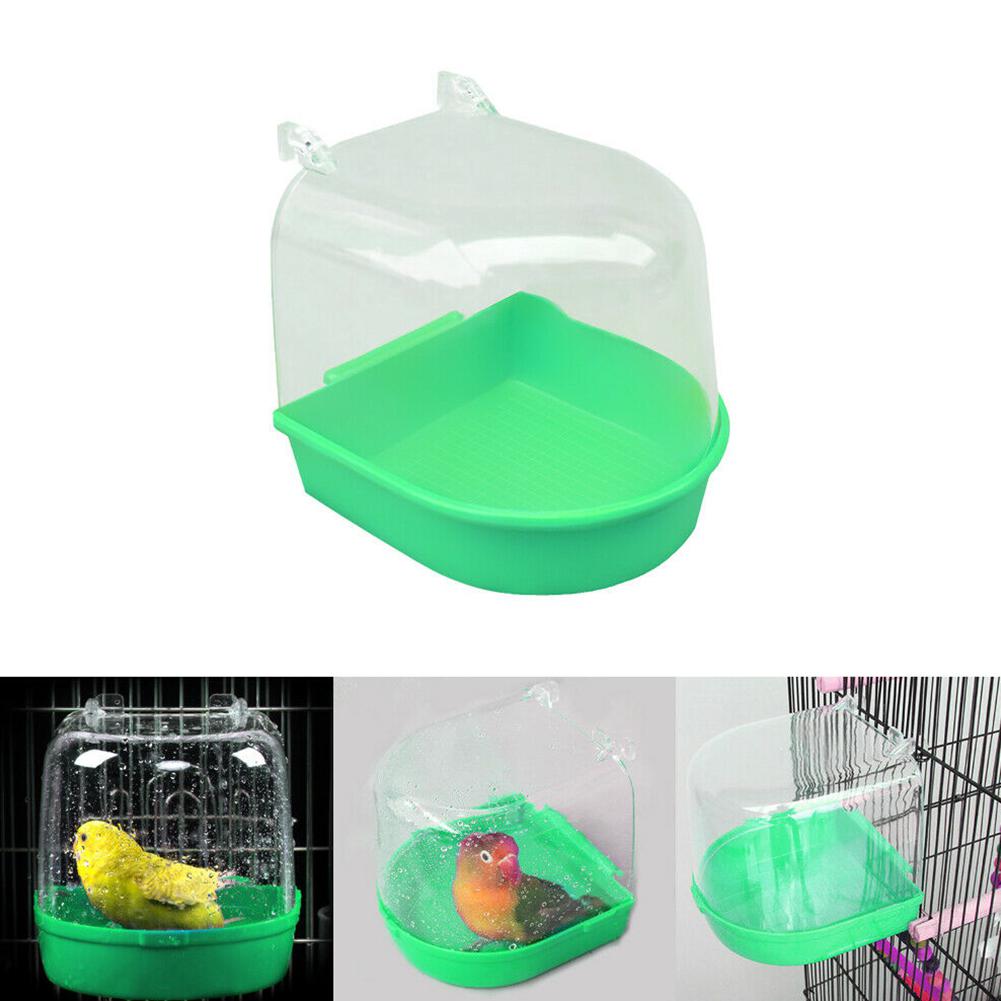 Pet Hanging Water Bath Tub For Small Bird Parrots Shower Cage