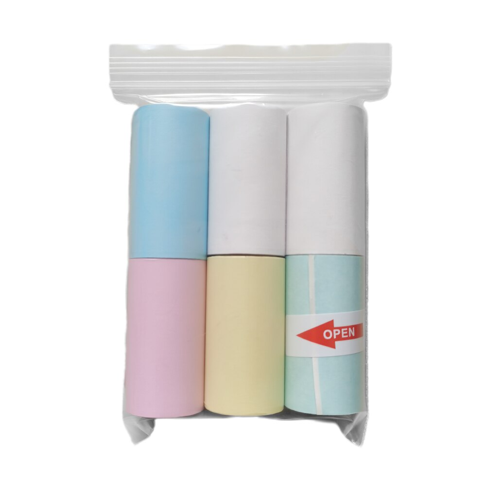 6 Rolls Sticker Papier Printer Papier Zelfklevende Afdrukken Langdurige Thermisch Papier Draagbare Praktische Student School: MULTI