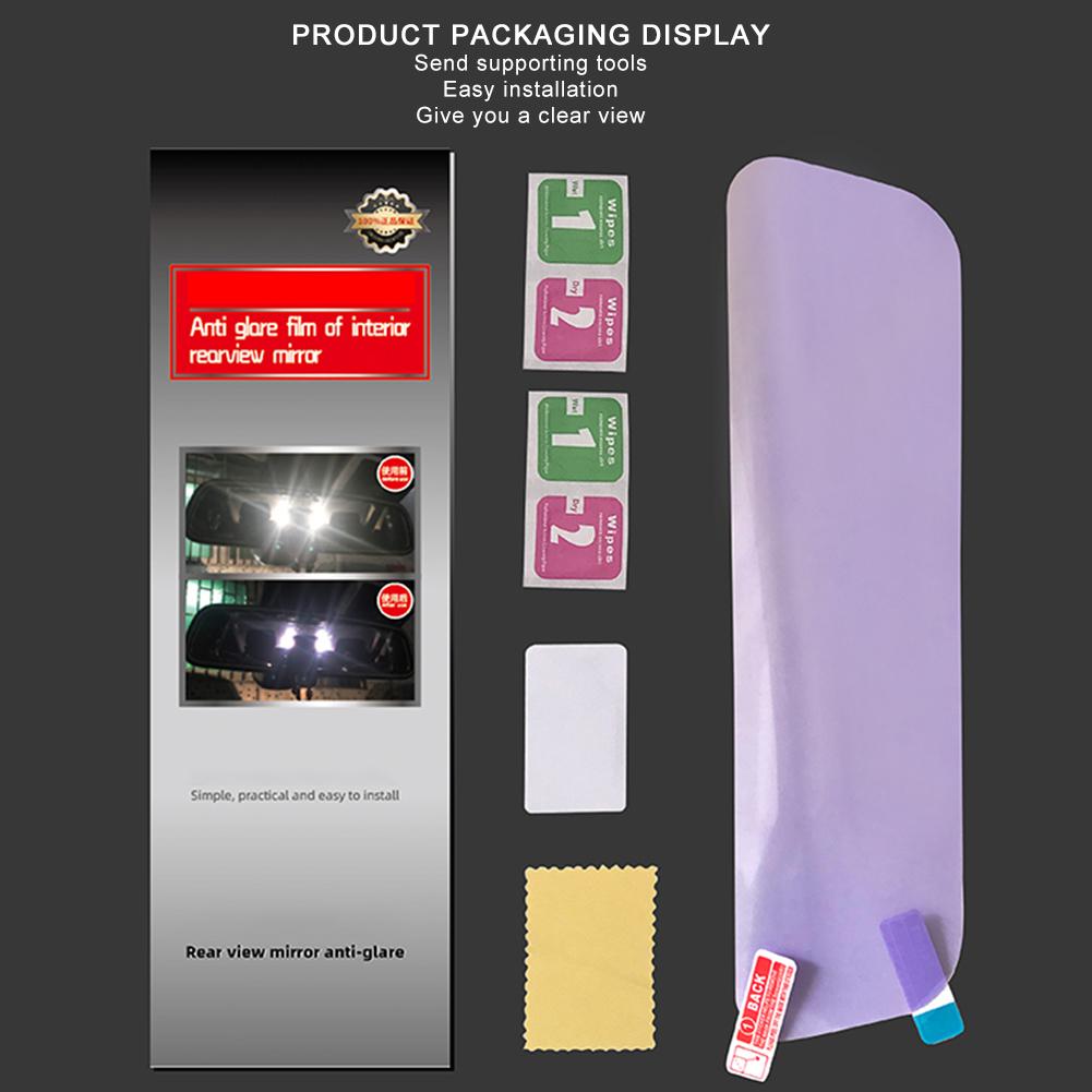 Uniwersalny samochód lusterko wewnętrzne przeciwodblaskowa folia przeciwmgielna naklejka na samochodowe lusterko wsteczne przeciwodblaskowa folia ochronna wodoodporna folia przeciwdeszczowa