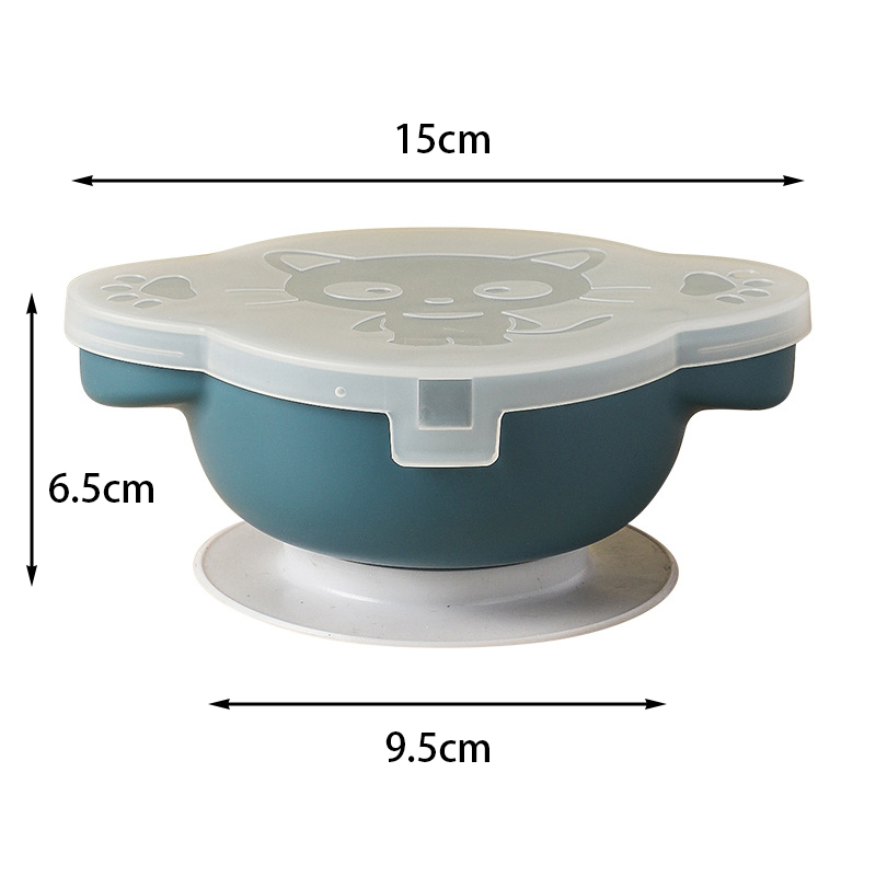 Vajilla de silicona para tazón para bebés, utensilios de alimentación sólidos para bebé, contenedores de almacenamiento de alimentos, juegos de plato de bebé