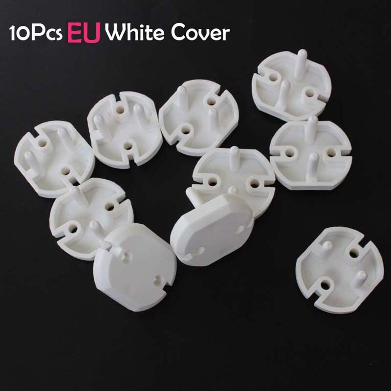 5/10pcs Rotate Socket Protection Lock Electric Shock Hole Children Care Baby Safety Electrical Security Plastic Safe Lock Cover: 10Pcs Round EU Cover