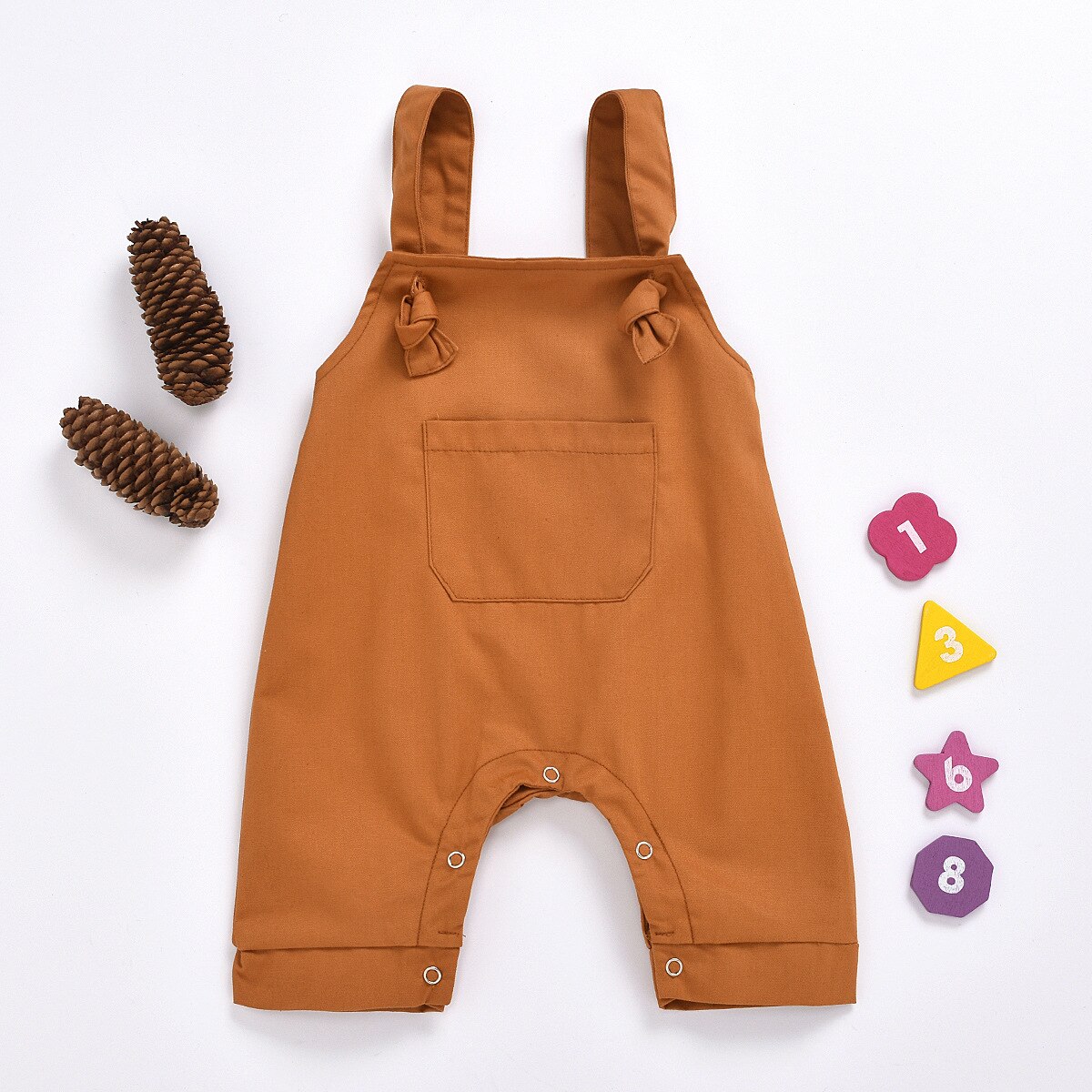 Zomer Peuter Overalls Baby Strap Broek Effen Baby Boy Romper Cute Kids Meisjes Overalls Broek: SK-A661brown / 18M(100)