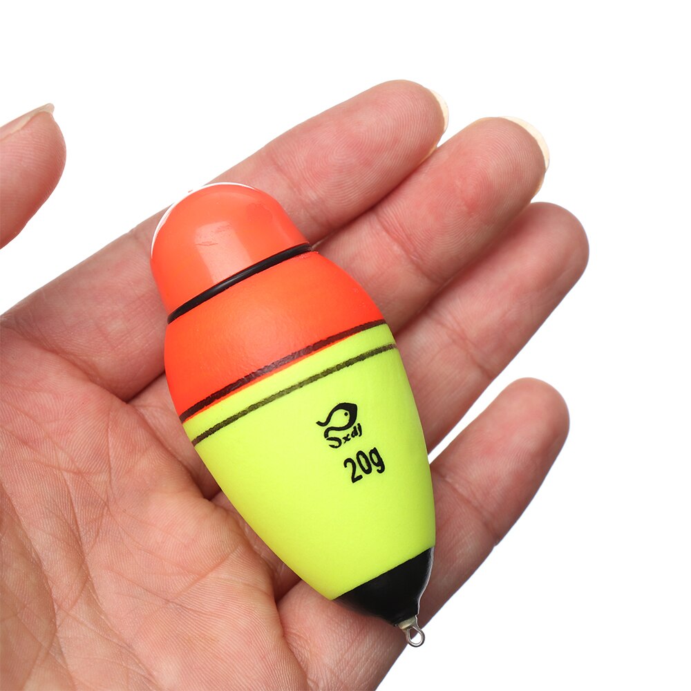 Galleggiante da pesca elettronico 1PC con 1 cella a bottone notte schiuma Eva bastone leggero in plastica attrezzatura da pesca portatile 20g/30g/40g/50g/60g