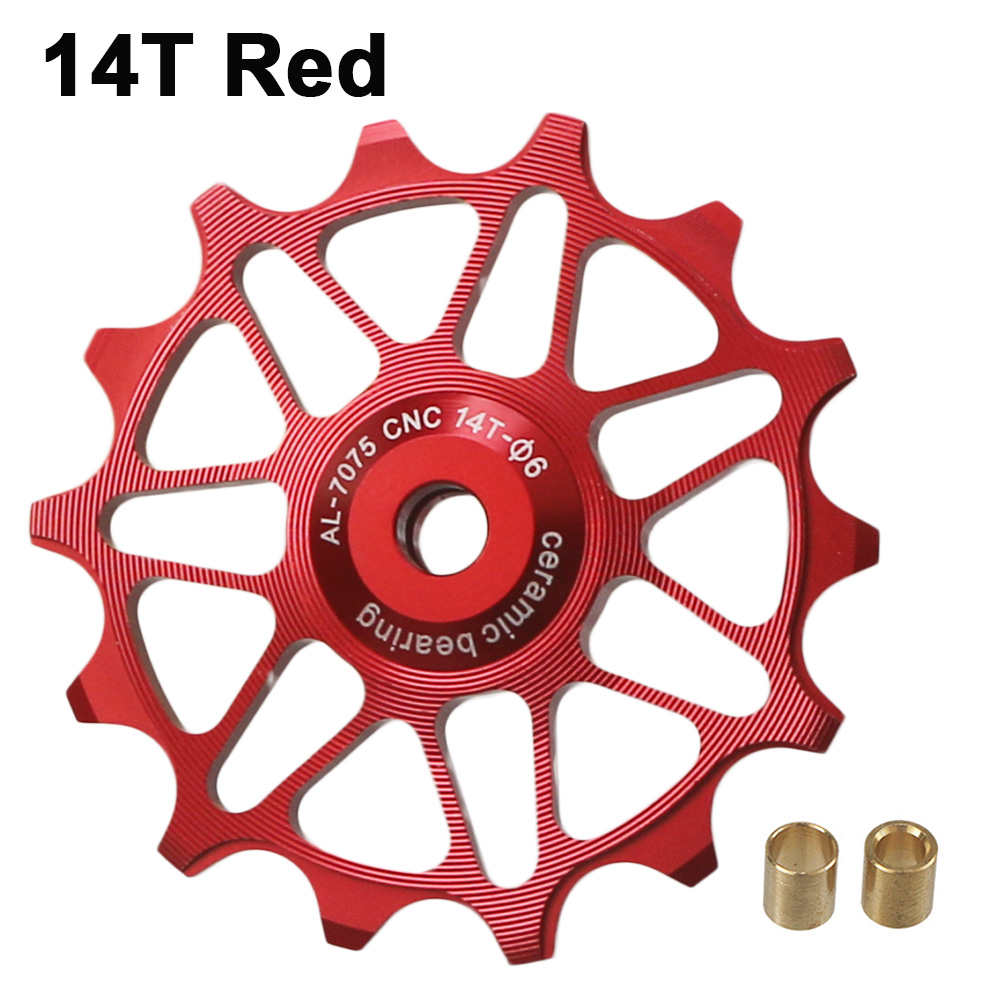 Rueda Jockey de bicicleta 12T 14T, desviador trasero, polea de cerámica, rodillo guía de bicicleta de carretera para Shimano Sram GX XX1 X01 Eagle NX 12 velocidades: Verde