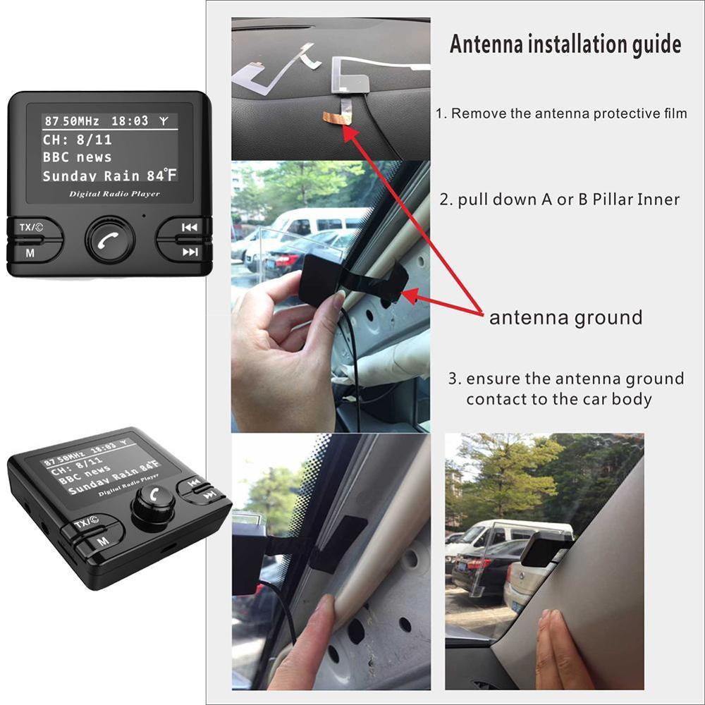 Car DAB Radio Receiver DAB/DAB+ receiver Radio Receiver Adapter with Antenna for Android Digital Radio Receiver