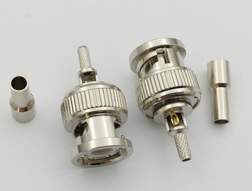 10 stücke BNC Stecker Fenster Gerade crimpen für RG174 RG316 RG179 Kabel Adapter 50 Ohm