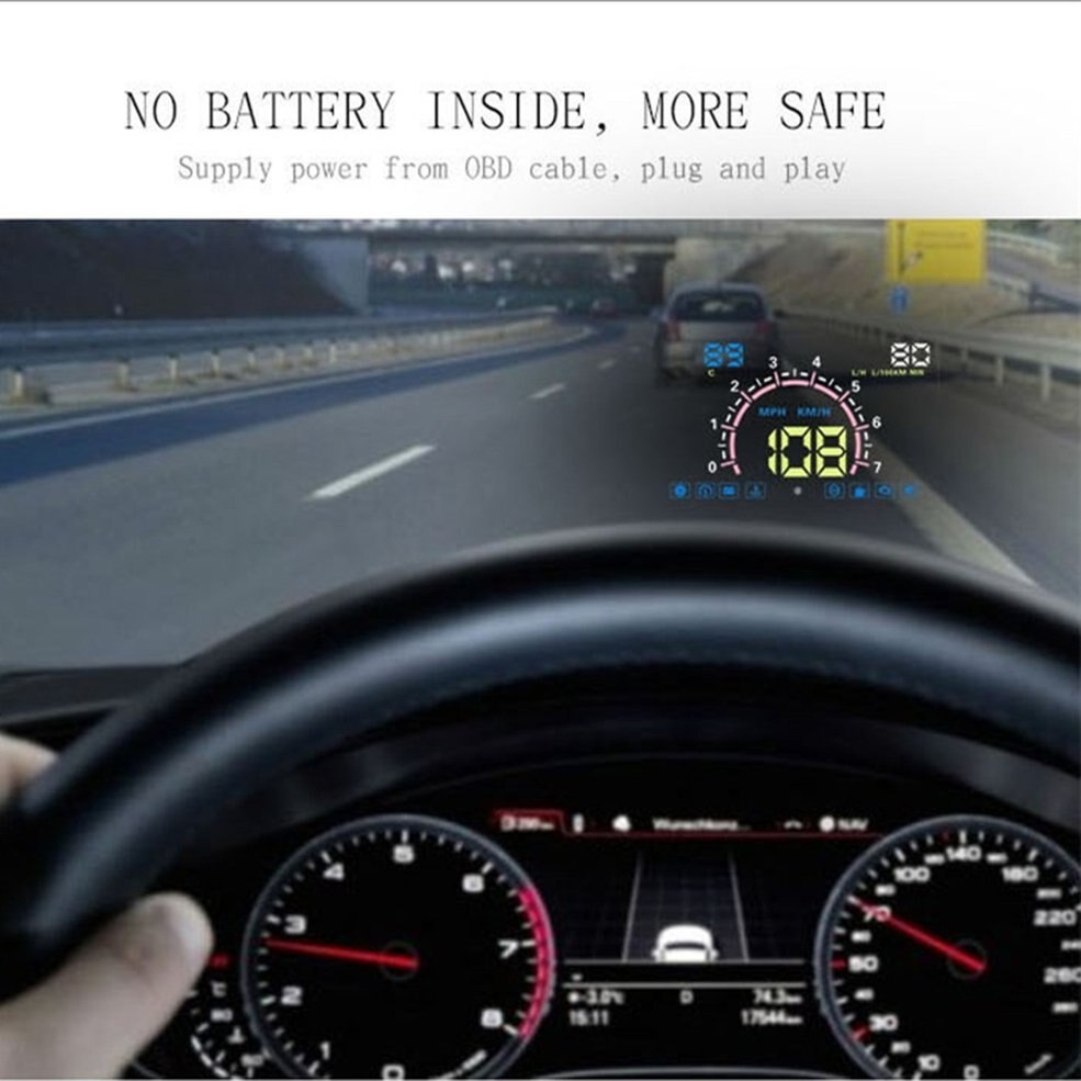 5.8-Inch OBD II Universal Hud Head Up Display Windshield Projector Hud Projector OBD2 EUOBD Car Driving Speed Meter