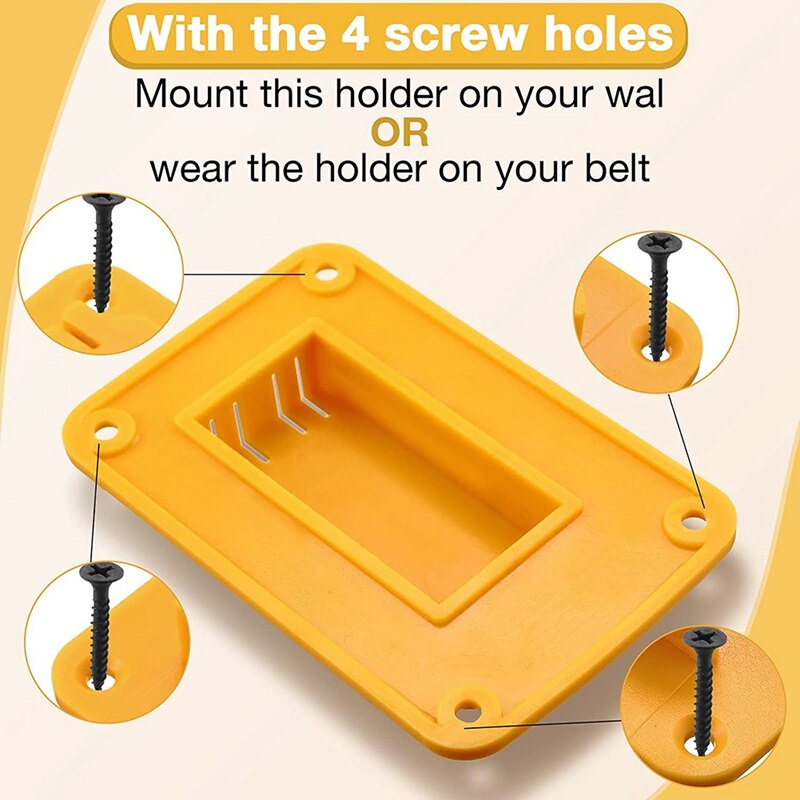 20 Pack Tool Mount Tool Holders with Screws Drill Holder Wall Mount Drill Bit Case with Dewalt 20V/ 12V, MKM18
