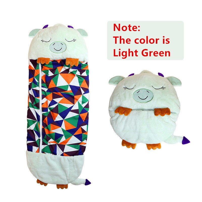 Grote Size Slaapzak Gelukkig Dutje 9 Stijl Kinderen Luie Warme Slaapzak Slaap Pak Kinderen Kussen Voor Slapen Voor Kid: Light Green Monster