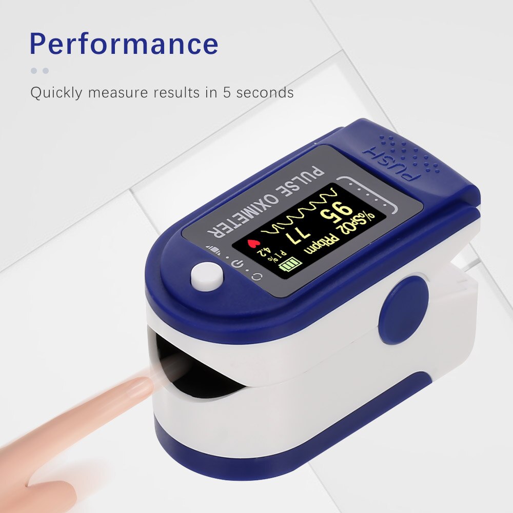 Digital finger pulsoksymeter mini spo 2 monitor oksygenmetningsmonitor pulsfrekvens perfusjonsindeks måleenhet