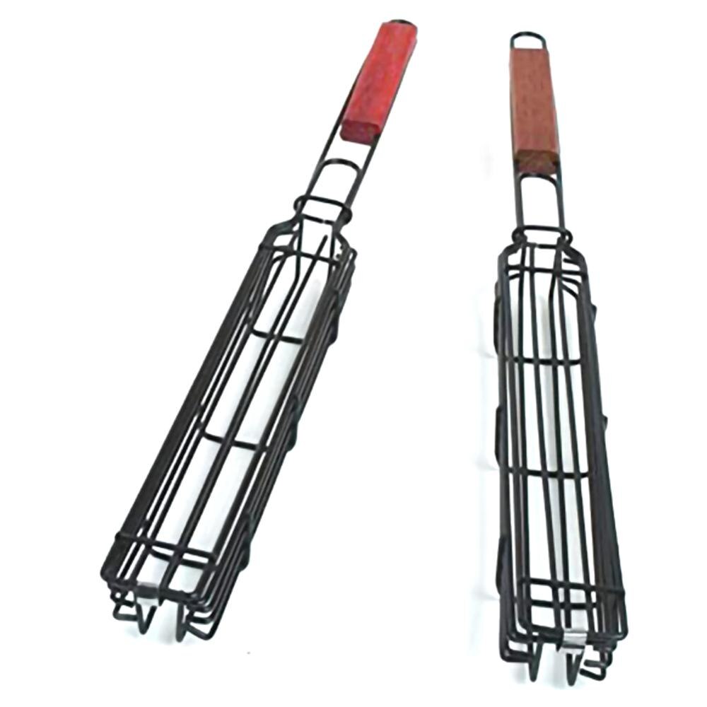 Barbecue Bar Vorm Ijzer Spies Mand Praktische Barbecue Kooi Bbq Mesh Houder Handig Grill Mand Voor Party Camping