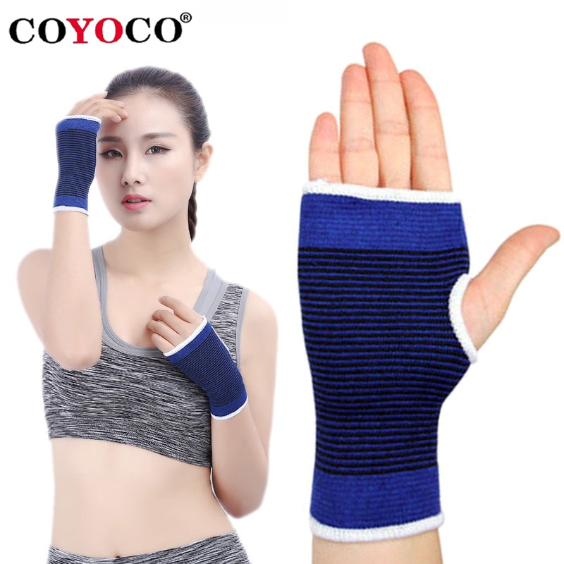 1 pz Palm Support Wristband Knit riscaldamento basket polso proteggi marchio chainoco braccialetti sportivi professionali bracciale da polso blu