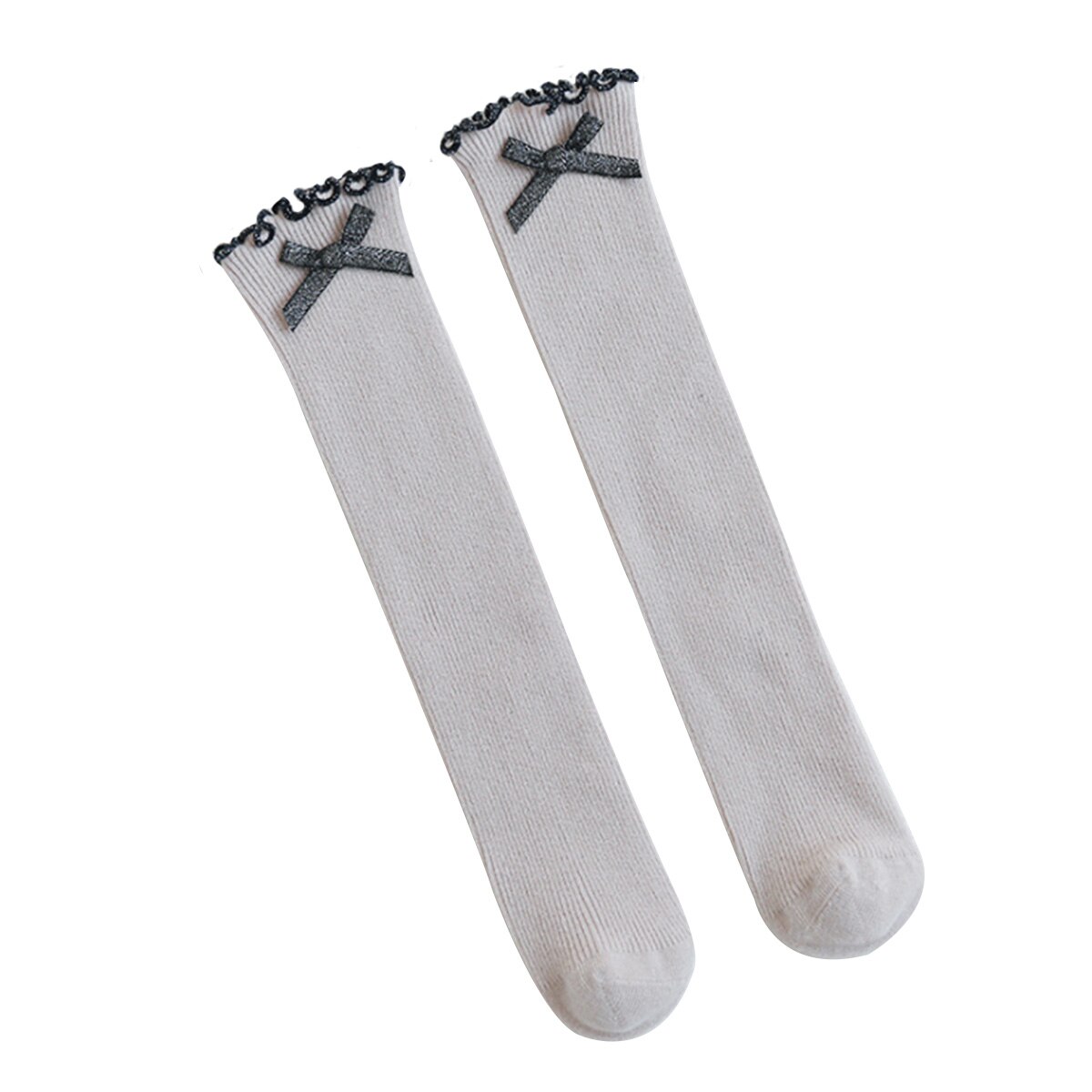 Maluch dziewczynek pończochy piękne wzburzyć plisowany dzianiny bawełniane ciepłe antypoślizgowe skarpety robić kolan na sukienka na co dzień: Brązowy