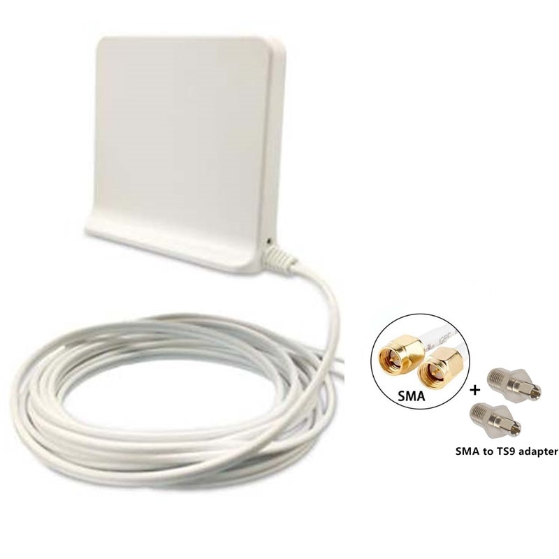 Antena JX 3G 4G LTE antena externa para Huawei B315 B593 E8372 E3372 E5573 ZTE router USB SMA/TS9/CRC9: Add TS9 adapter