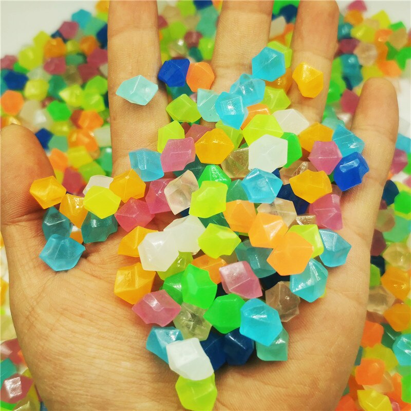 300pcs Fish Tank Decorations Rocks Garden Ornaments Glow Stone Dark Aquarium Stones Garden Walkways Decorations