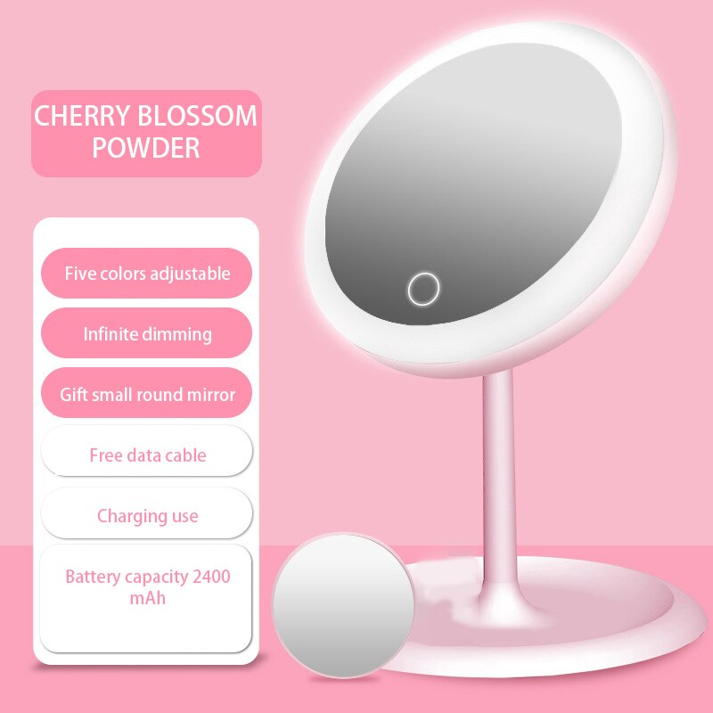 Makeup Mirror Smart Sensor Beauty Light Source Desktop LED Touch Screen Dimming Makeup Mirror Desktop Female Beauty Mirror: E1