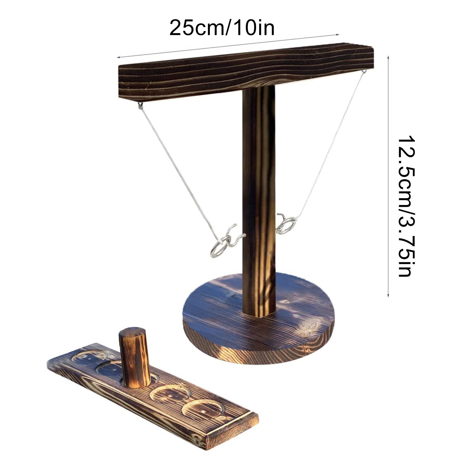 Hook and Ring Game, Wooden Ring Toss Interactive Game for Home Bar, Play Platoon Hook and Ring Toss Battle Game with Scoreboard