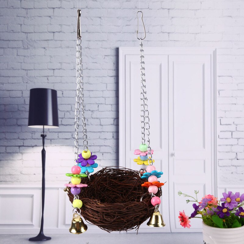 Image result for Bird Nest Hanging Bird Cage Bird House Parrot Swin... - Vicedeal