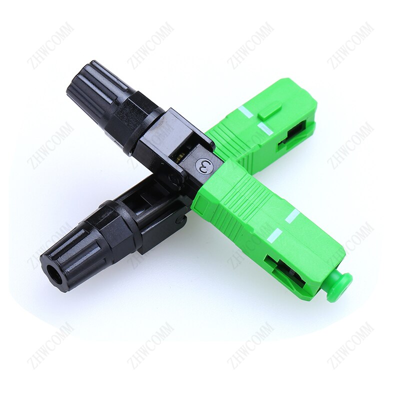 ZHWCOMM SC APC Single Mode Fiber Optic Quick Fast Connector FTTH Cold Connector