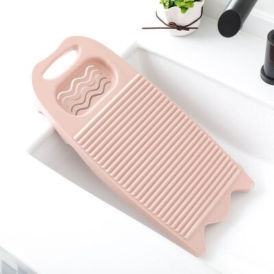 Baignoire en plastique avec planche à laver, lave-linge épais, lavage des sous-vêtements de bébé, planche à laver en plastique, outils de nettoyage de vêtements: light pink