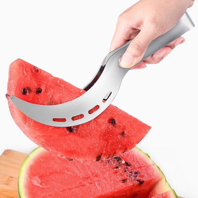 Rustfritt stål vannmelon slicer cutter kniv utkerner frukt grønnsak verktøy kjøkken gadgets frukt verktøy kutte vannmelon artefakt