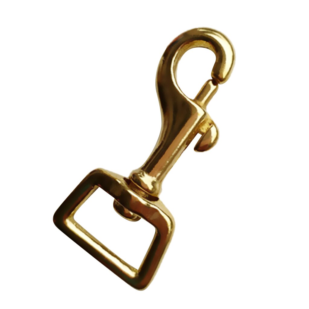 Solid Brass Square Eye Swivel Bolt Snap Hooks Pet Buckle Trigger Clip Clasp Dog Horse Lead Keychain (Gold): 12x57mm Gold