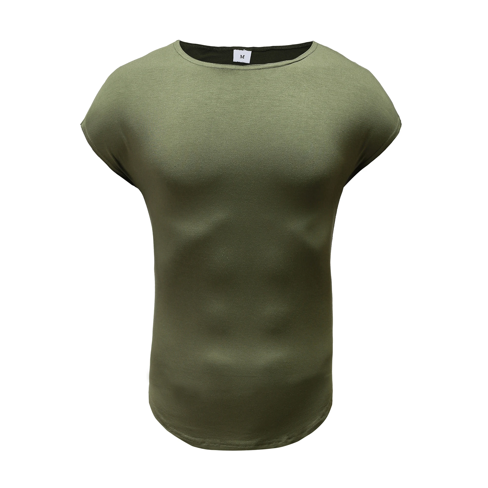 Enfärgade fitnesskläder herr casual hiphop bomullsvästar slim fit ärmlösa andningsbara skjortor gym bodybuilding muskeltröjor: Xxl / Grön