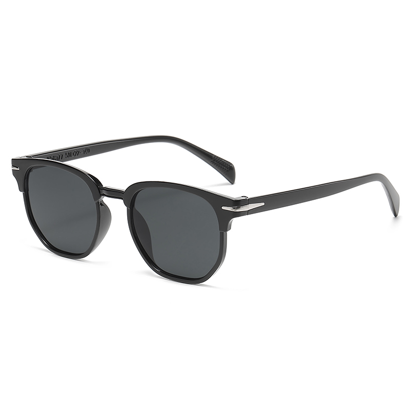 Retro zonnebril heren dames populaire vierkante ovale zonnebril dames zwarte brillen bestuurdersbril UV400 spiegel: Black