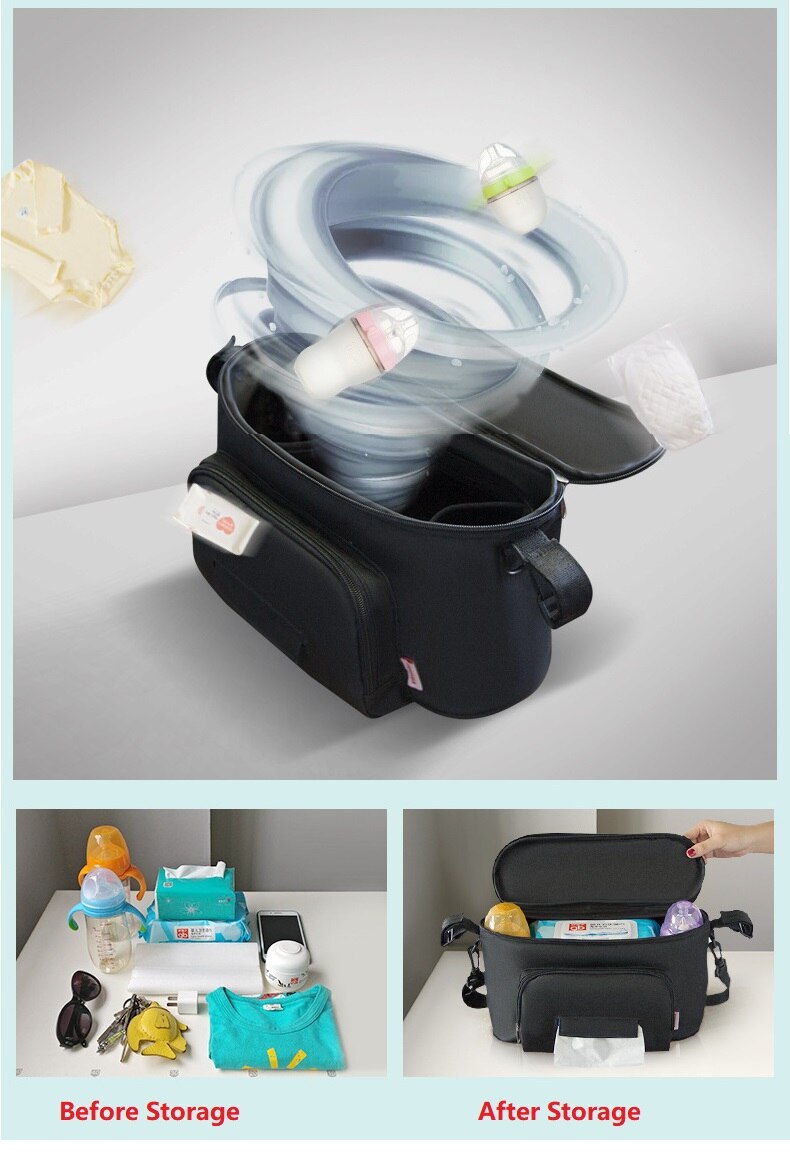 Mutter Tasche Baby Kinderwagen Windel Taschen große kapazität Lagerung tasche auf griff Hängen tasche können hängen oder hopbos kinderwagen Zubehör