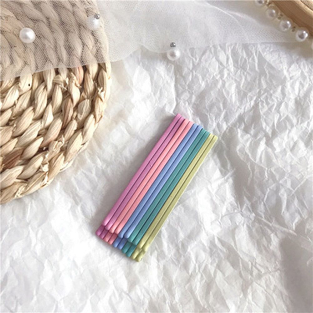 10 st hårspänne dam hårnålar tjejer hårnål lockigt vågiga grepp frisyr hårnålar kvinnor bobbynålar styling håraccessoarer: Rakt rosa