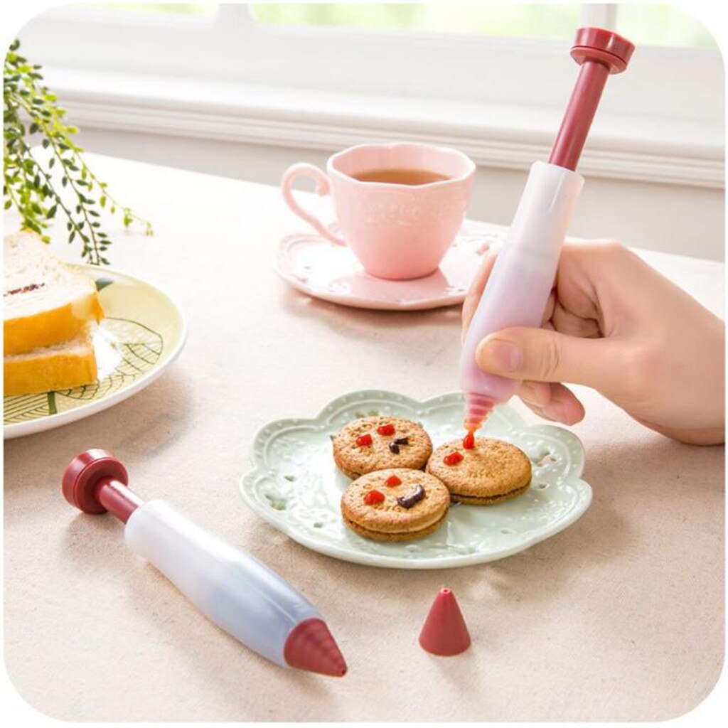 Bolígrafo de silicona para pasteles, jeringa de escritura para glaseado, herramienta de decoración para hornear, boquillas de pastelería para manga pastelera, accesorios de cocina