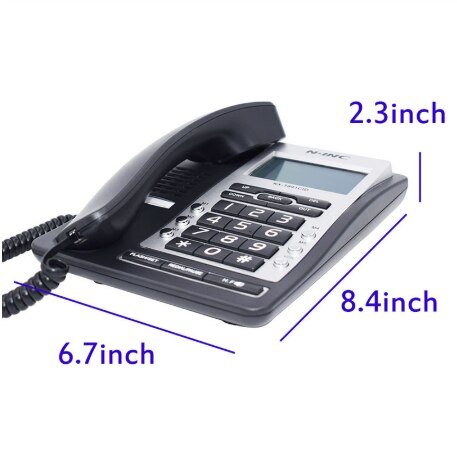 Kantoor thuis telefoon beller-id handsfree bellen vaste telefoon vaste lijn zwart dtmf/fsk telefoon zonder batterij groen scherm vaste lijn