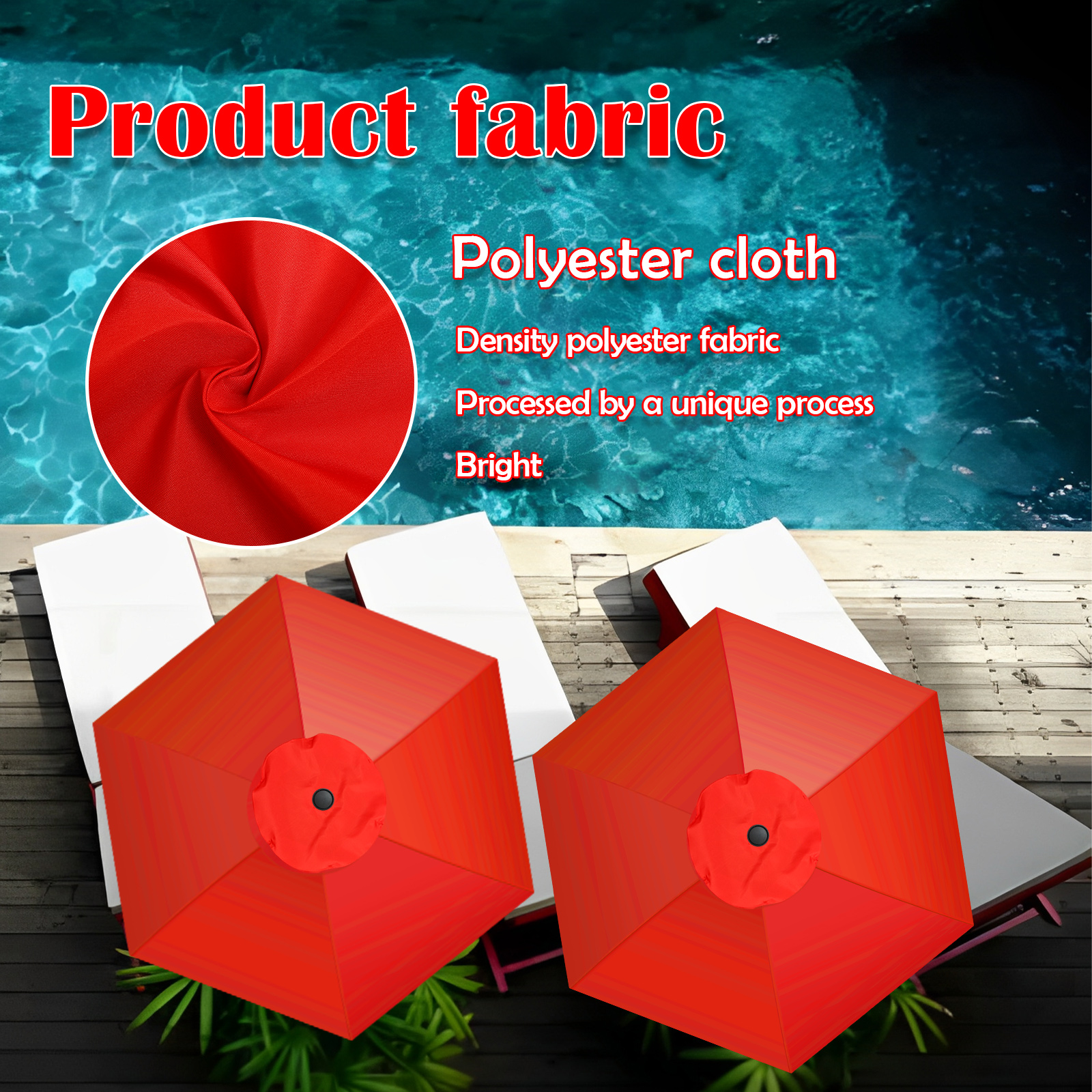6,4 ft parasol terrasparaplu 6 ribben vervangende luifel polyester buitenparaplu praktische schaduwaccessoires voor strandtuin