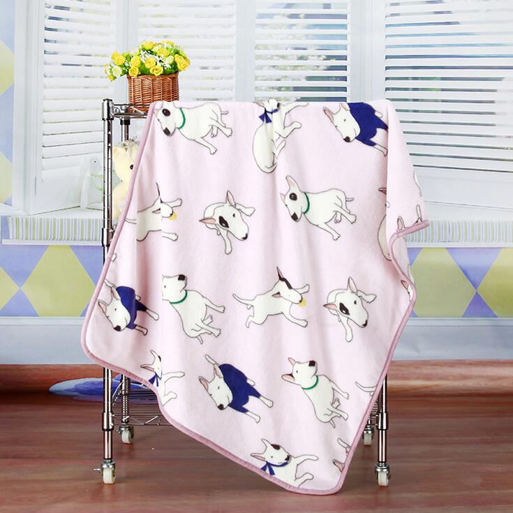 Zachte Fleece Hond Matten Bullterrier Bulldog Dekens Voor Bed Matten Huis Katten Honden Bed Deken Sofa Bed Cover: Pink  Bull Terrier