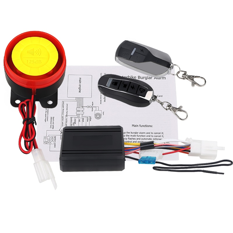 12v motorcykel scooter alarm system nøgle shell fjernbetjening 125db motorcykel anti-tyveri sikkerhed alarm beskyttelsessystem