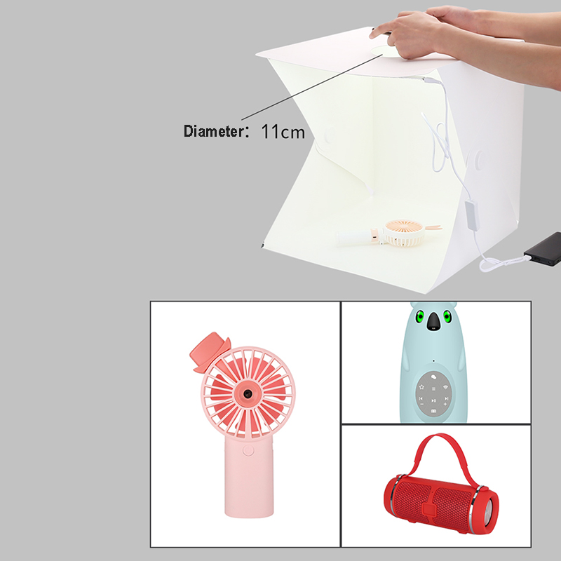 Baolyda Mini Studio Verlichting Kit 2 LED Buis Fotografie Licht box 40*40 Lightbox voor Foto 'S met 4 Achtergrond voor Foto Studio