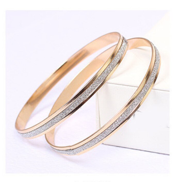 Trendy Crystal Armbanden Voor Vrouwen Gouden Armbanden Rvs Armbanden Sieraden: 2pcs Gold