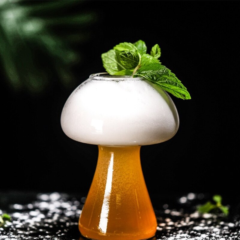 Mushroom 380ml Cocktail Glass , Novelty Drink Cup for KTV Bar Night Party