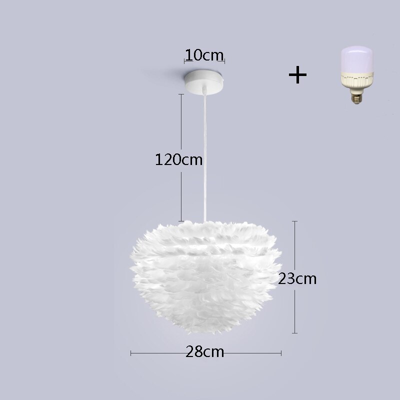 LED Pendant Feather Lamp Romantic chandelier Dreamlike Feather Droplight Kids room girl room chandeliers: white-s