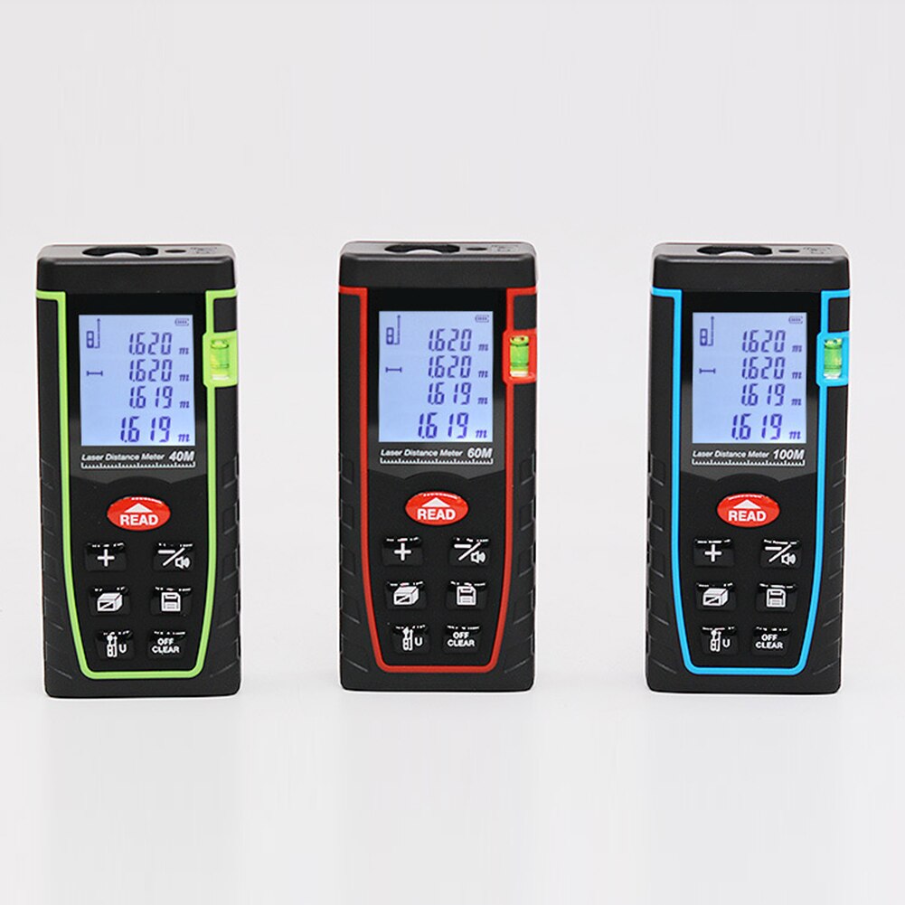 Portable Handheld Tape LCD Screen Battery Operated Electronic Digital Display Rangefinder Data Recording Distance Meter