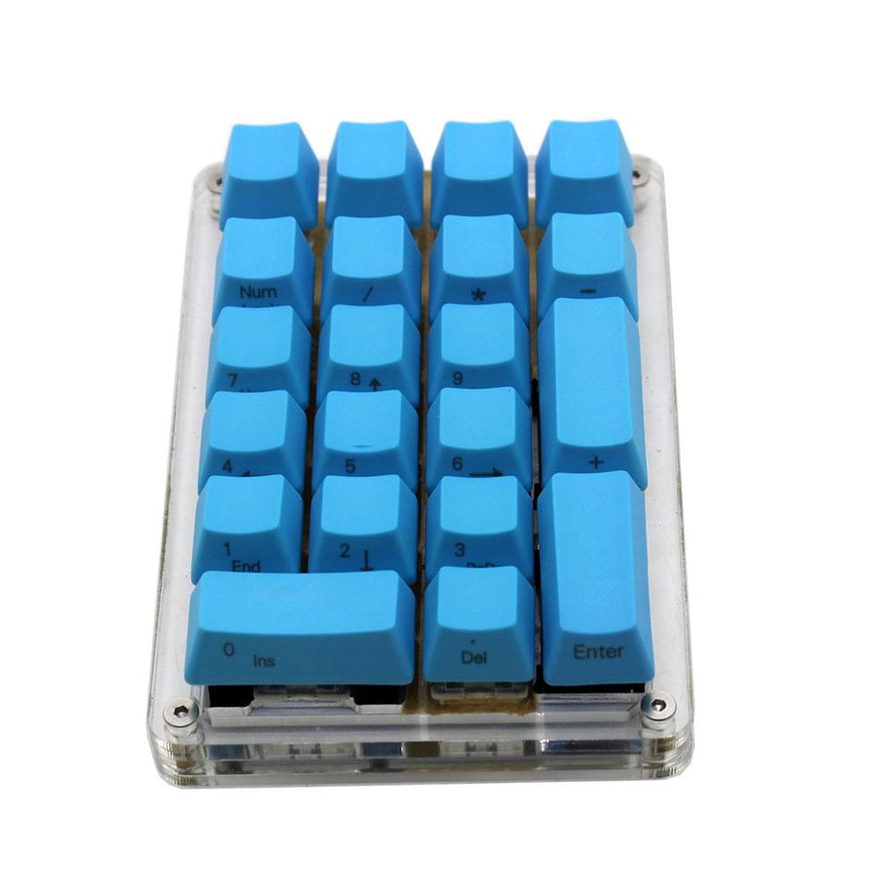 21 Key YMDK Side-printed Blank Top-printed Thick PBT ABS Keycap For MX Switches Mechanical Keyboard Numpad (ONLY KEYCAP): Dark Blue / Blank