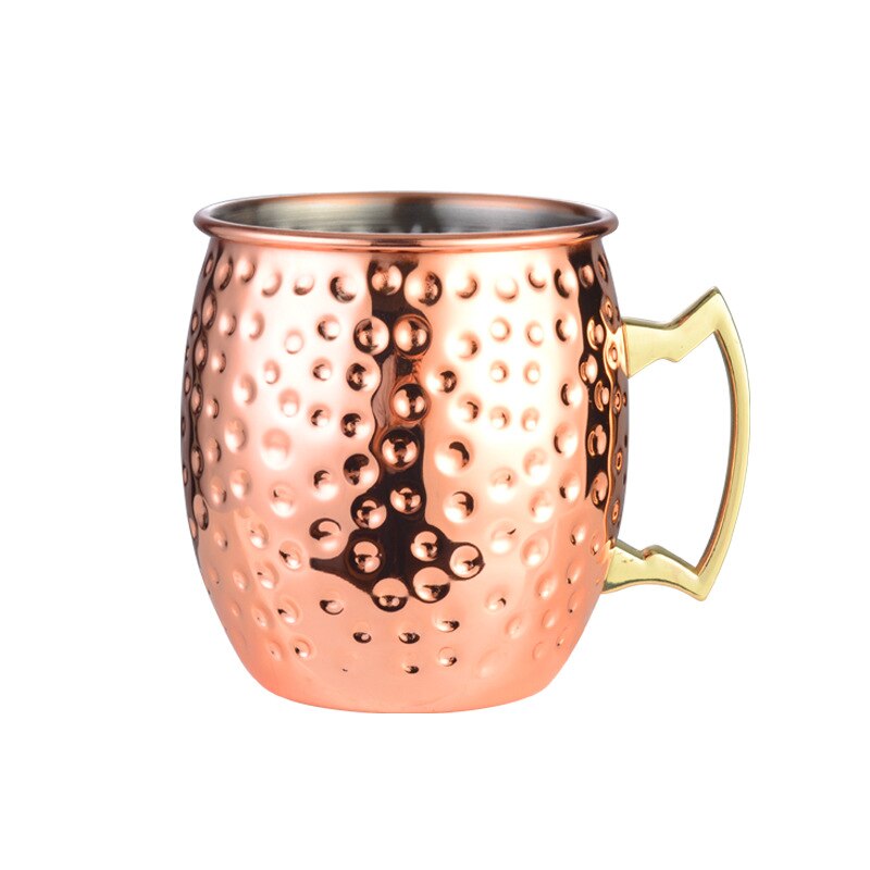 Gehämmert Moscow Mule Becher Trinken Tasse 100% Reine Massivem Kupfer Messing Set 16 Unzen Food Grade Metarial Bier Cocktail Tasse: Gold Spot