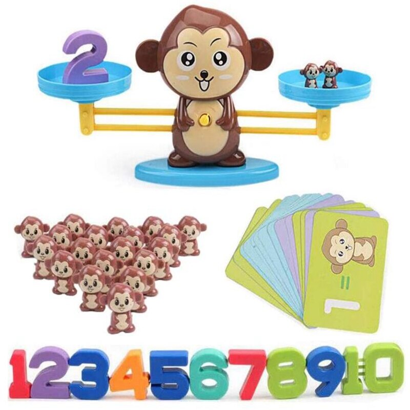 Singe Balance comptage Cool jeu de mathématiques-tige jouet, adapté pour 3, 4 et 5 ans outil éducatif d'enseignement des mathématiques pour enfants